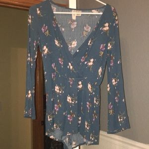 Long sleeve floral romper